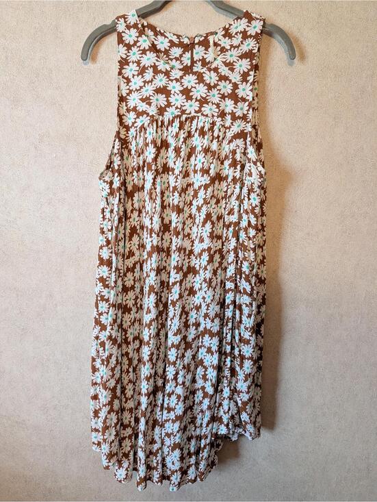 Free People Dresses & Skirts - FREE PEOPLE brown white daisy printed floral mini dress sz 10